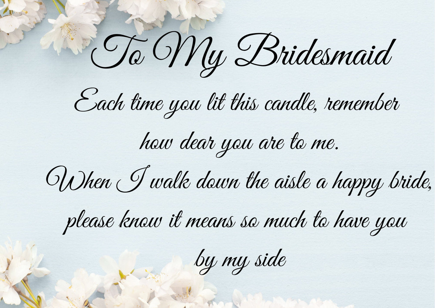 THANK YOU BRIDESMAID Candle. Gift for Friends. Thank you bridesmaid. Gift Box with Ribbon. Personalised Gift. Maid of Honour gift, Custom - Bijoux Lucy
