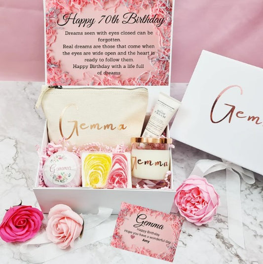 70th Birthday Gift Set, Age Gifts, Birthday Gifts for Her - Bijoux Lucy