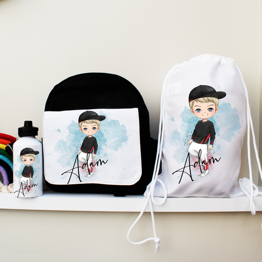Custom School Set for Boys with Drawstring Bag - Bijoux Lucy