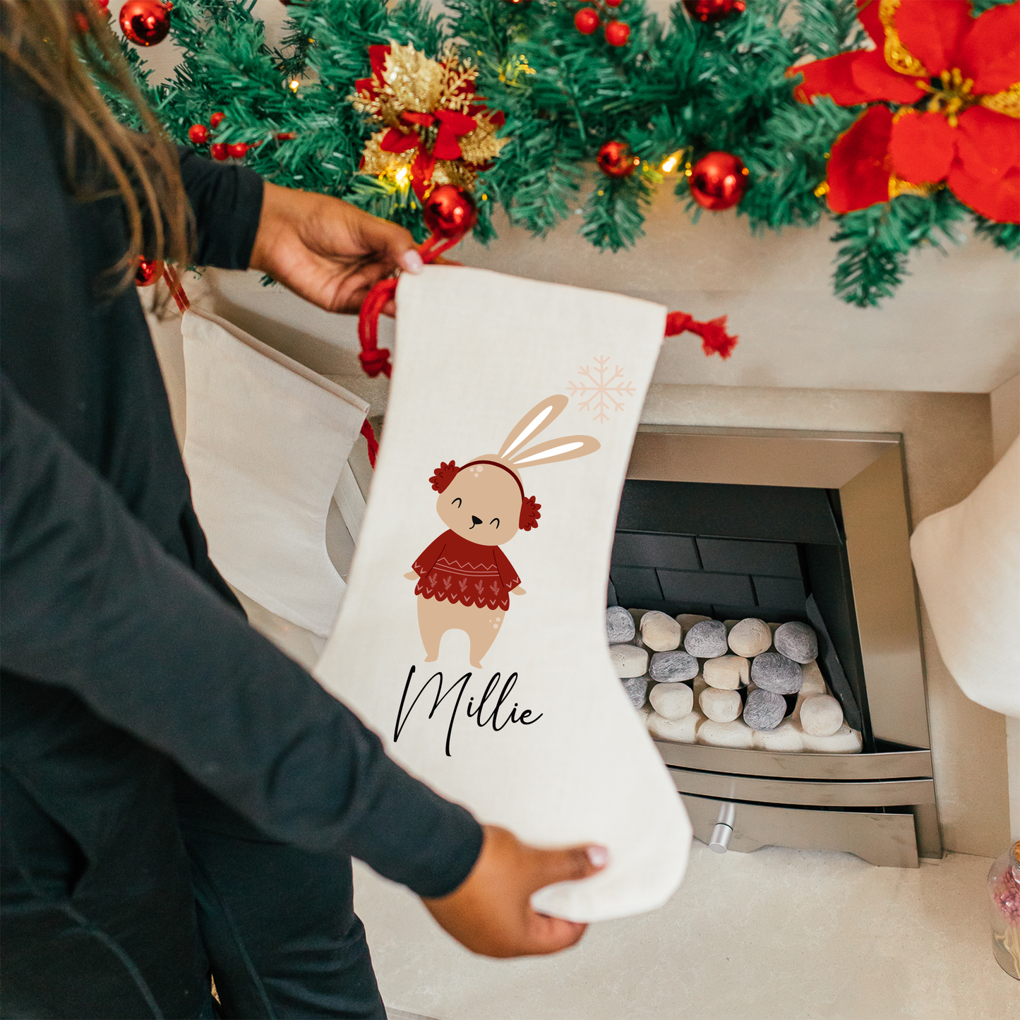 Custom Christmas Bunny Stocking