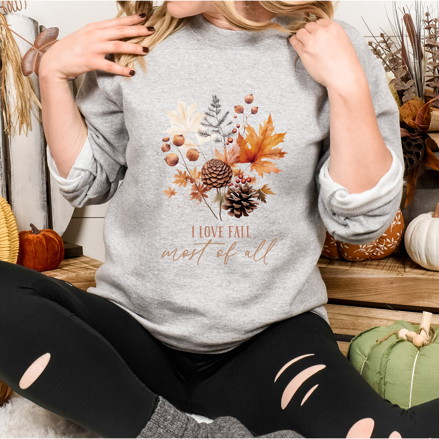 I Love Fall Most of All Jumper