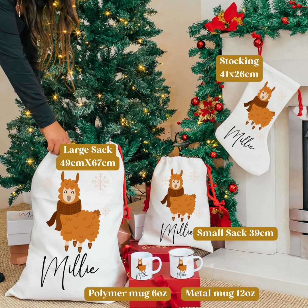 Custom Llama Print Christmas Stocking