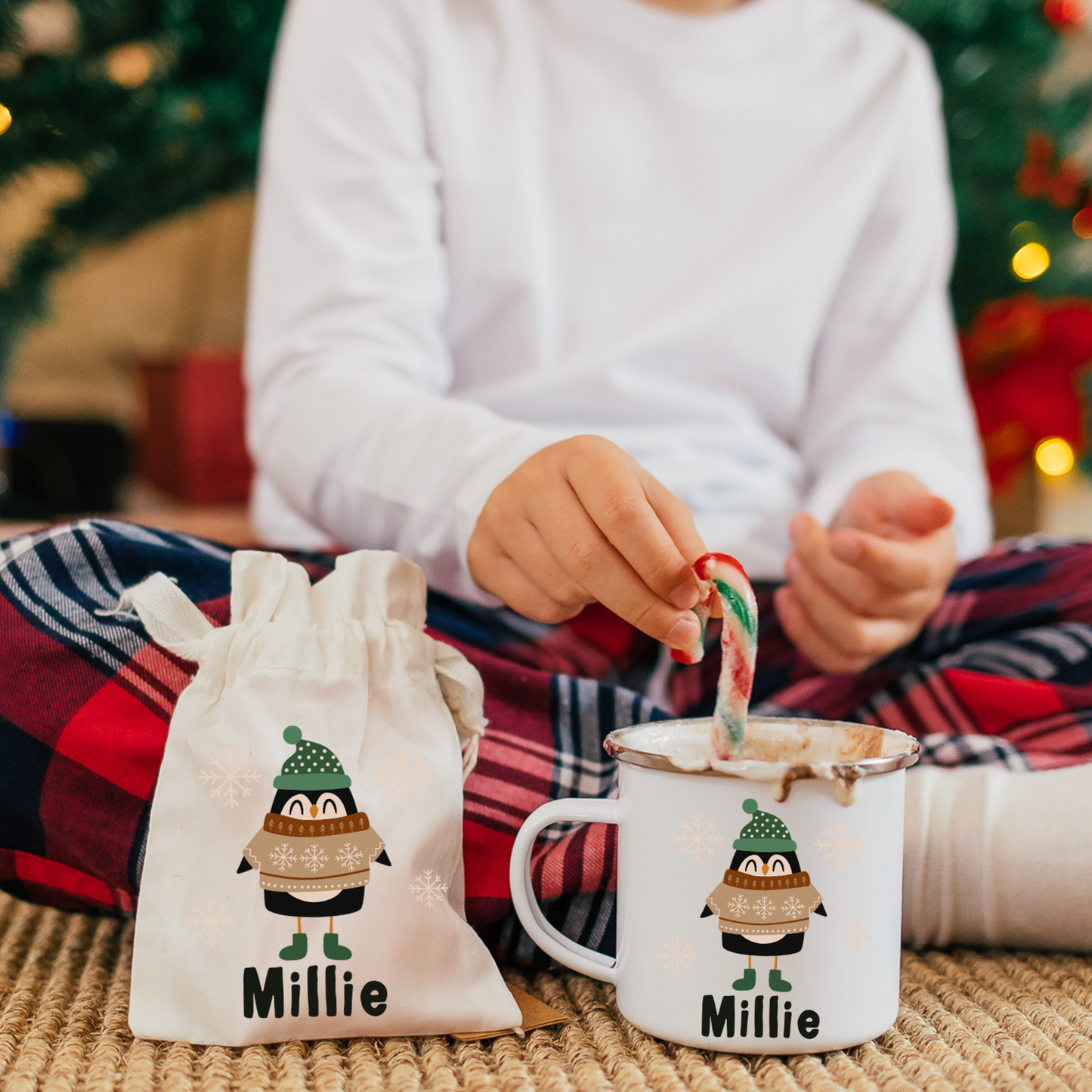 Personalised Penguin Hot Chocolate Kit