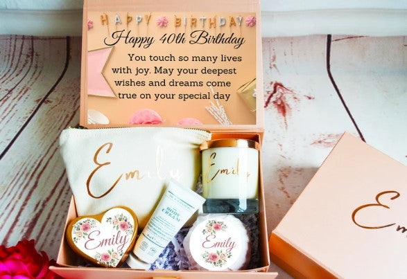 40th Birthday Gift Set, Rose Gold Gift Set, Birthday Gifts for Her - Bijoux Lucy