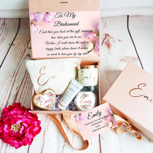 Bridesmaid Pamper Gift set. Thank you gift for bridesmaid - Bijoux Lucy