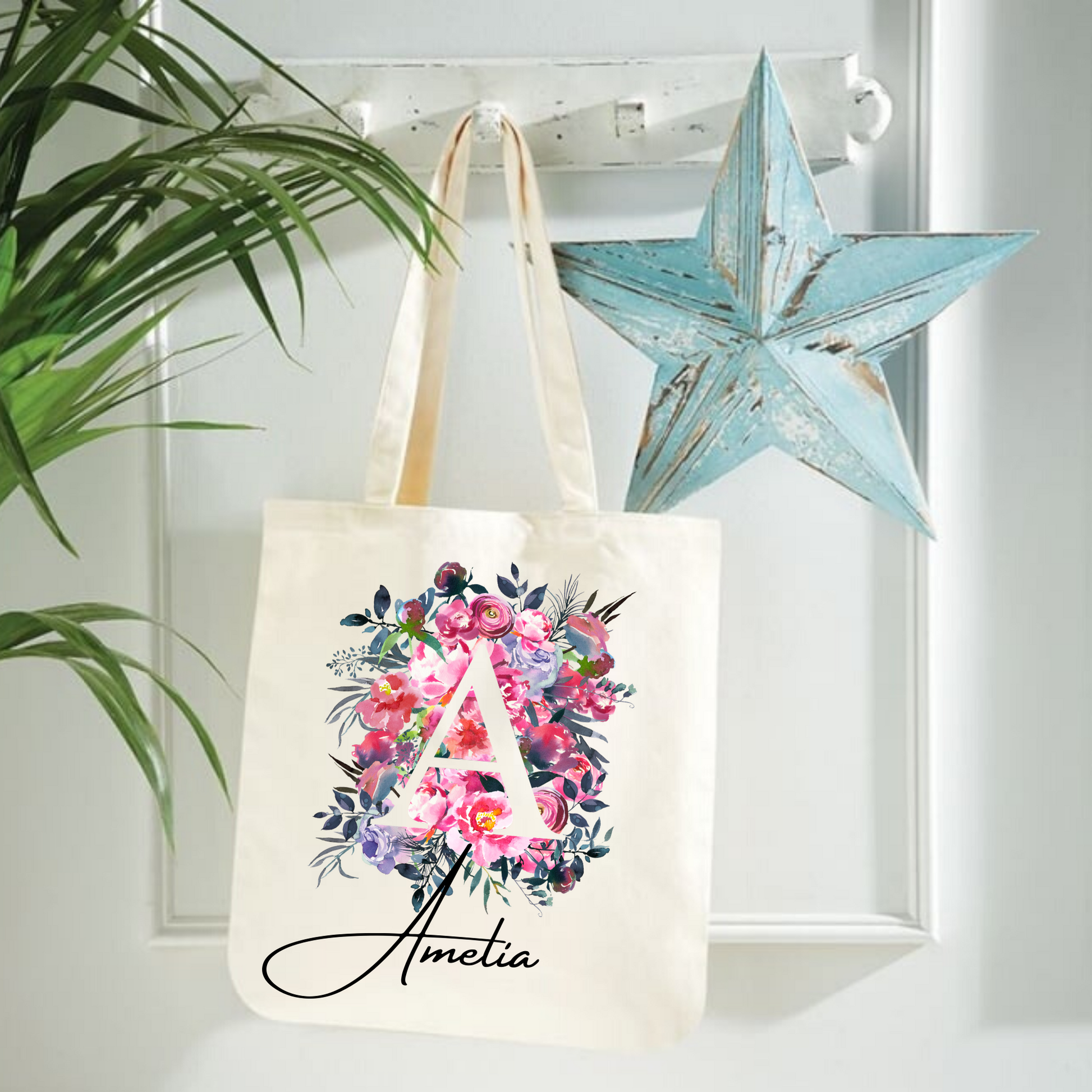 Personalised Initial Tote Bag,Custom gift, Gift for her,Personalised name gift for Daughter or Sister - Bijoux Lucy