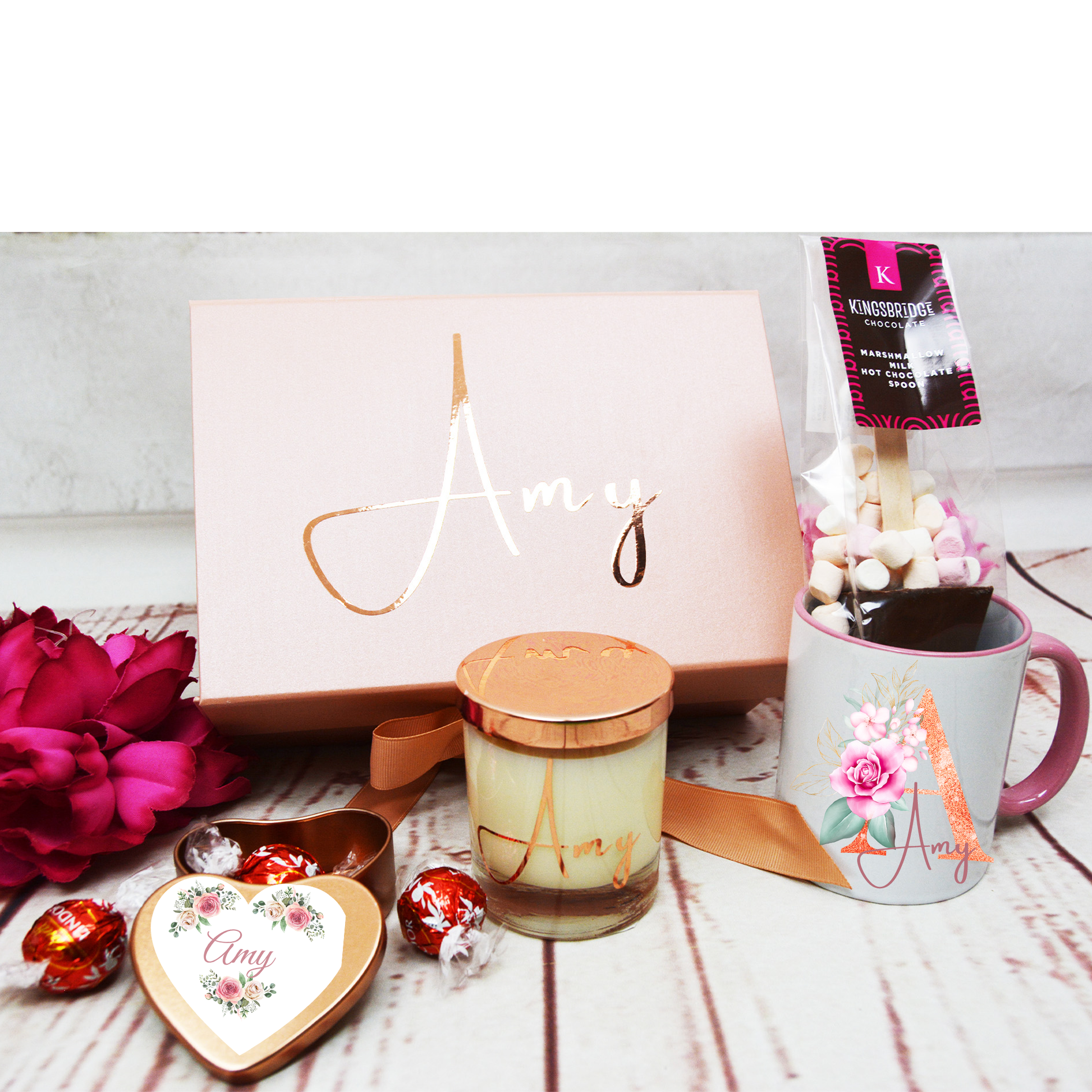 Happy Birthday Gift Set with Mug - Rose Gold Box - Bijoux Lucy