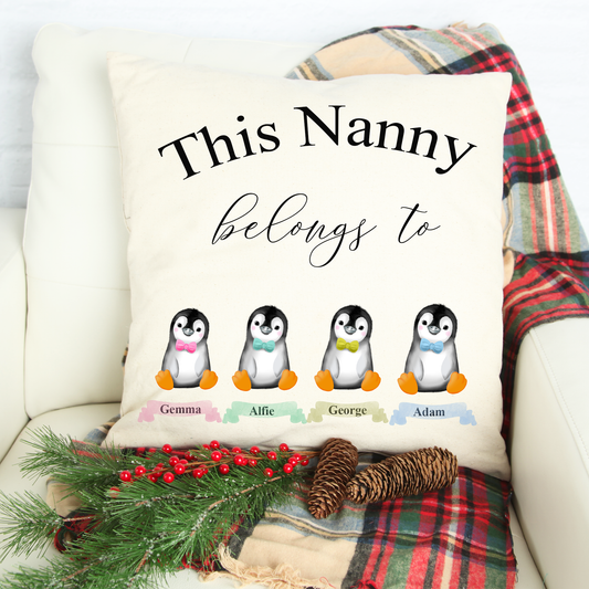 Personalised Christmas Gift for Nan, This Nanny Belongs to Pillow, Christmas Gift for Grandma, Personalised Pillow - Bijoux Lucy