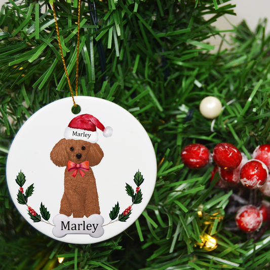 Puppies first Christmas Ornament, Dog Christmas Ornament, Personalized dog ornament, Ceramic Christmas Ornament - Bijoux Lucy