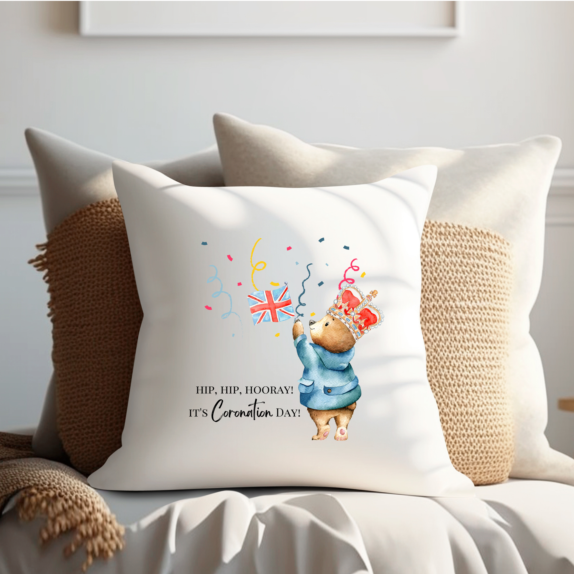 King Charles III Coronation Cushion, Limited Edition Pillow, Official Logo, Coronation 2023,Memorabilia - Bijoux Lucy