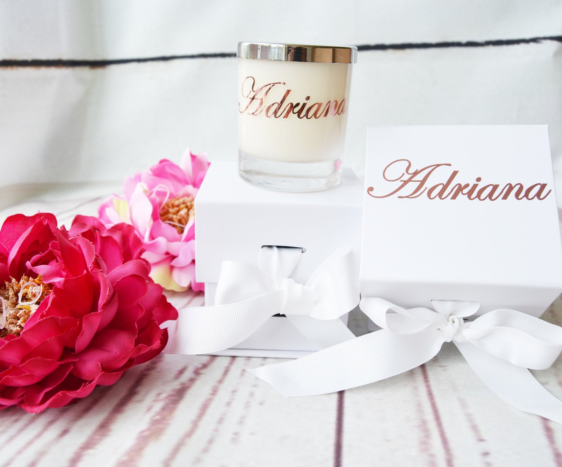 Daughter Birthday Gift. Gift for Friends. Gifts from Mom. Gift Box with Ribbon. Personalised Gift. Custom Candle, Luxury Gift - Bijoux Lucy