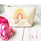 Personalised Cosmetics Bag, Wash bag for Woman, Wash bag personalised Woman, Wash bag Girl, Wash bag with zip, Cotton Wash bag,Rainbow Bag - Bijoux Lucy